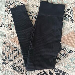 Black Ribbed Leggings